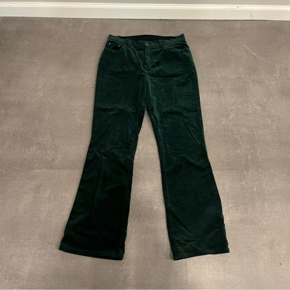 Jones New York Dark Green Velour Boot Cut Pants‎ 6 - Picture 1 of 6